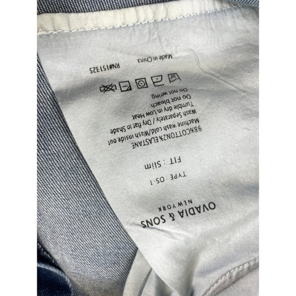 Ovadia & Sons Slim Fit Jeans Mens 36 Blue Distressed Denim Stripe Detail Street - Picture 9 of 11